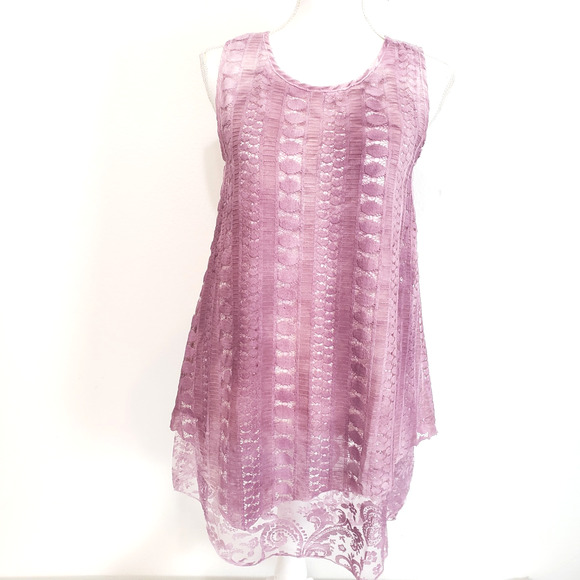Indigo Thread SIZE XS Sleeveless Layered Purple Tunic Top Boho Festival Whimsy - Picture 15 of 15